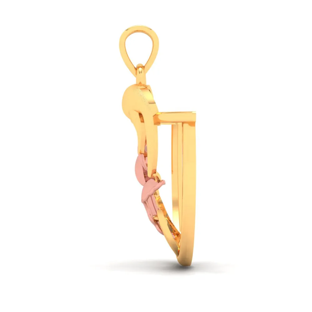 18k Fish Bowl Shaped Gold Pendant With Yellow Gold Fish & A Cat On Top From Online Exclusive Collection