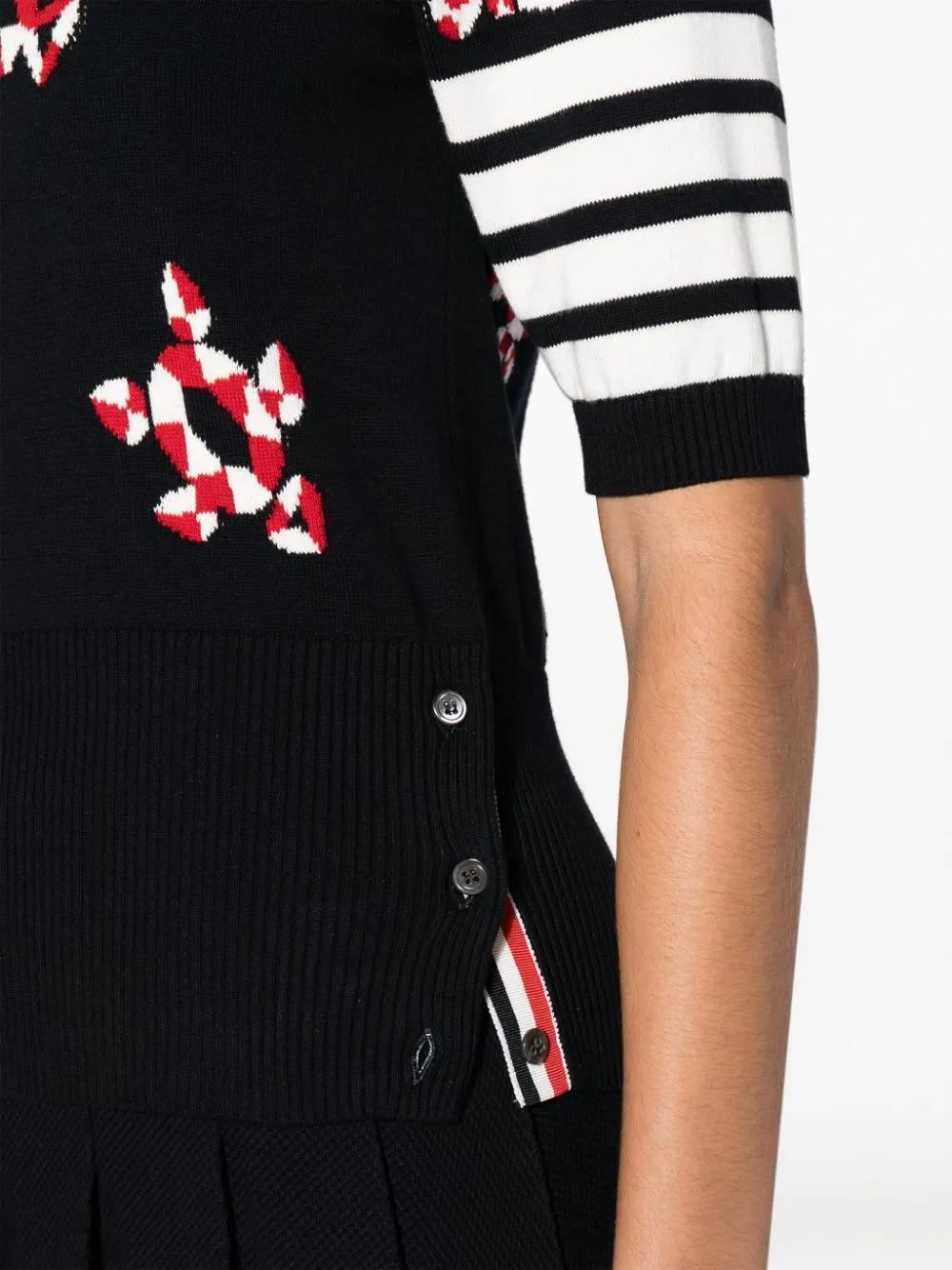 4-Bar Intarsia-Knit Top