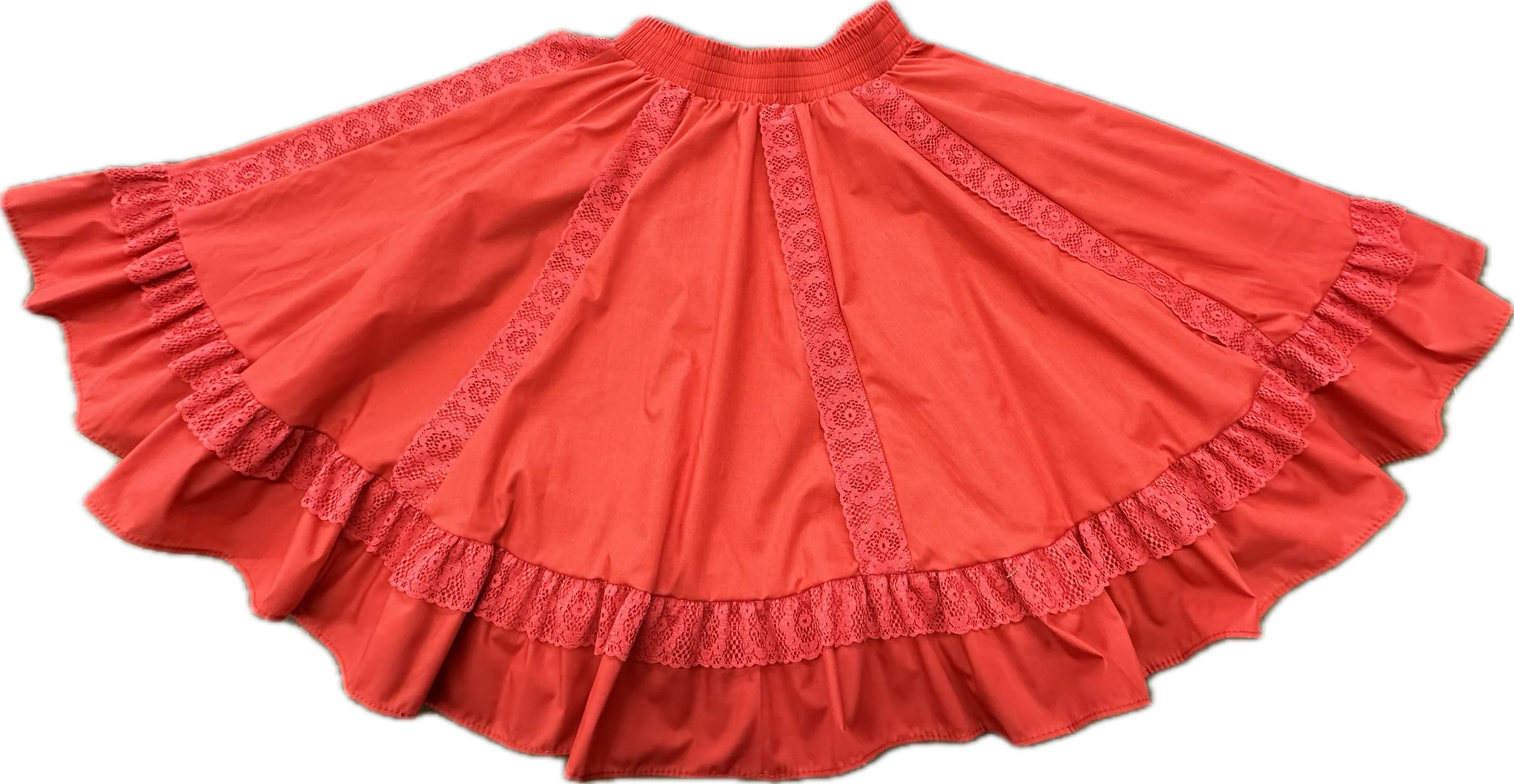 8 Gore Lace Square Dance Skirt
