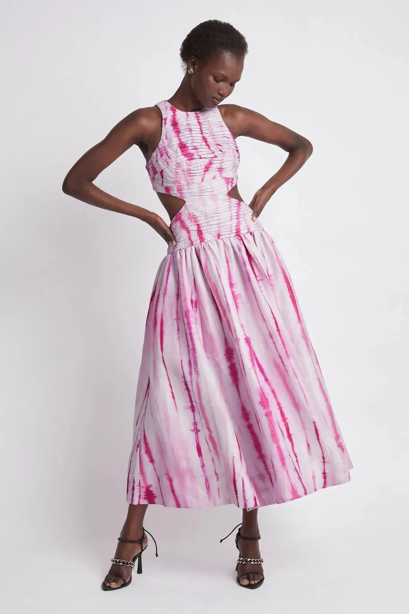 Aje Introspect Cut out Midi Dress Pink Size 10