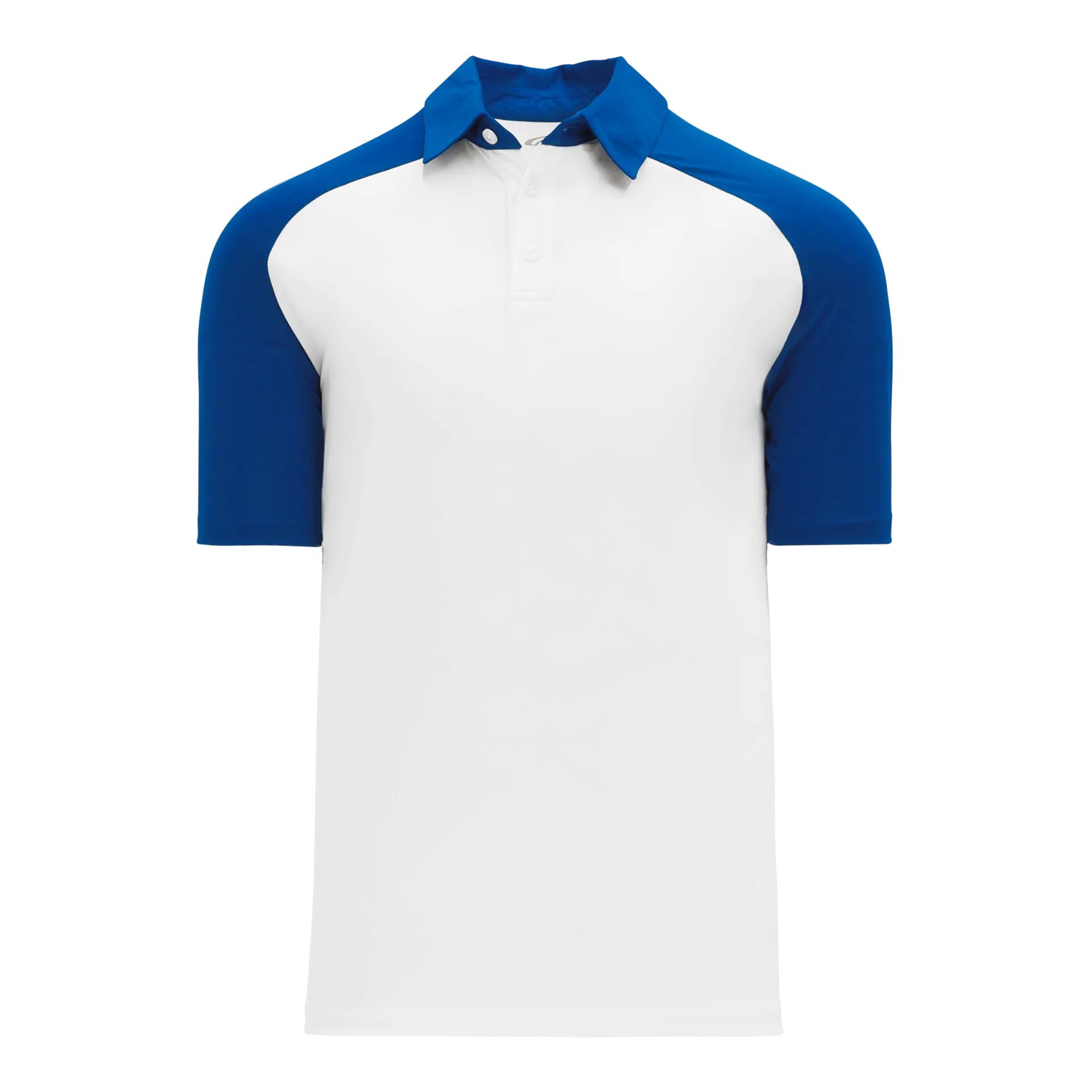 Athletic Knit (AK) A1815A-207 Adult White/Royal Blue Short Sleeve Polo Shirt