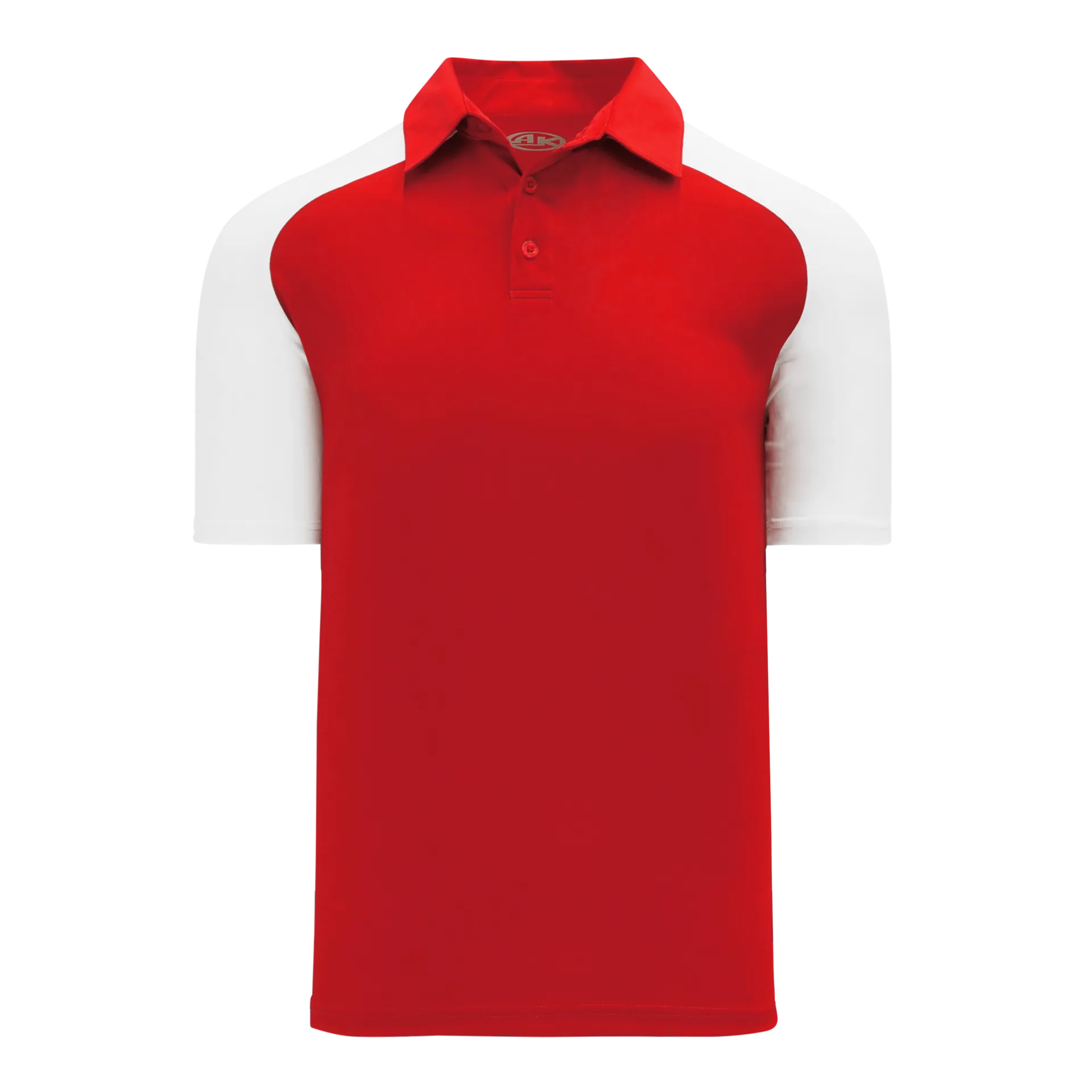 Athletic Knit (AK) A1815A-208 Adult Red/White Short Sleeve Polo Shirt