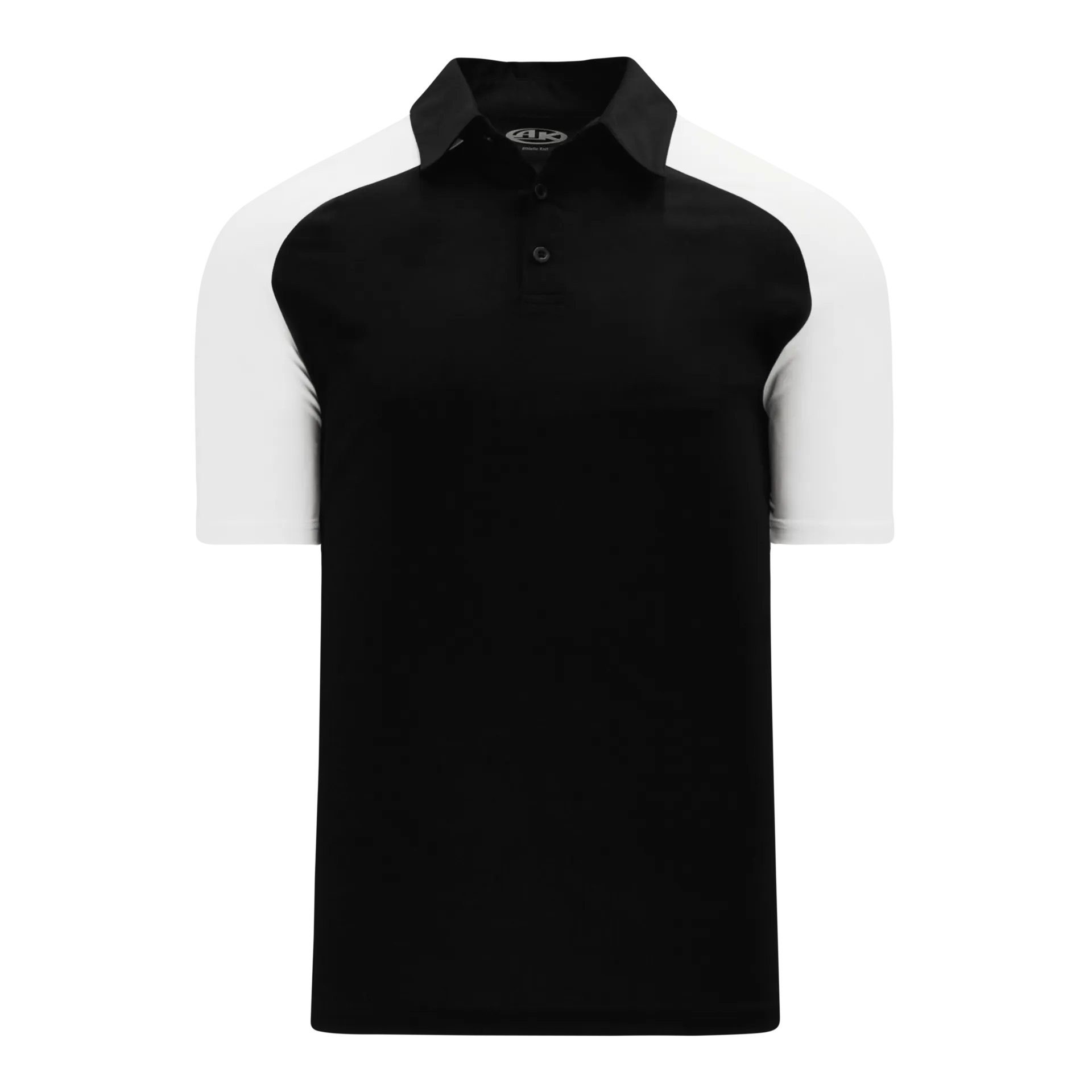 Athletic Knit (AK) A1815A-221 Adult Black/White Short Sleeve Polo Shirt