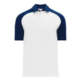 Athletic Knit (AK) A1815Y-217 Youth White/Navy Short Sleeve Polo Shirt