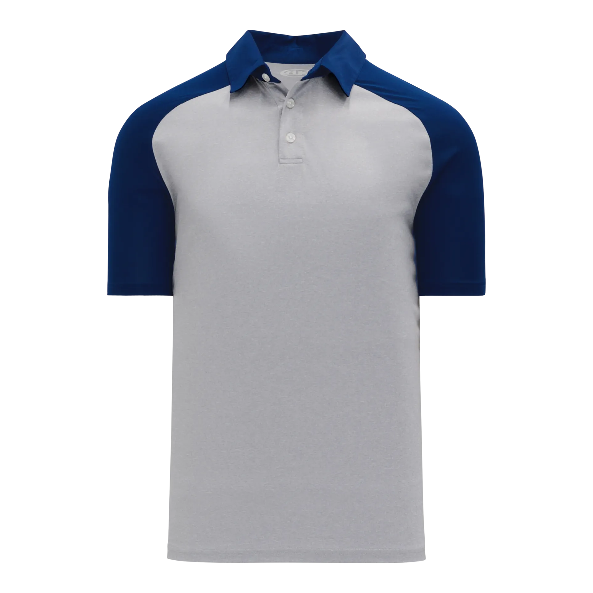 Athletic Knit (AK) A1815Y-921 Youth Heather Grey/Navy Short Sleeve Polo Shirt