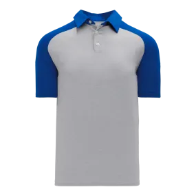 Athletic Knit (AK) A1815Y-922 Youth Heather Grey/Royal Blue Short Sleeve Polo Shirt