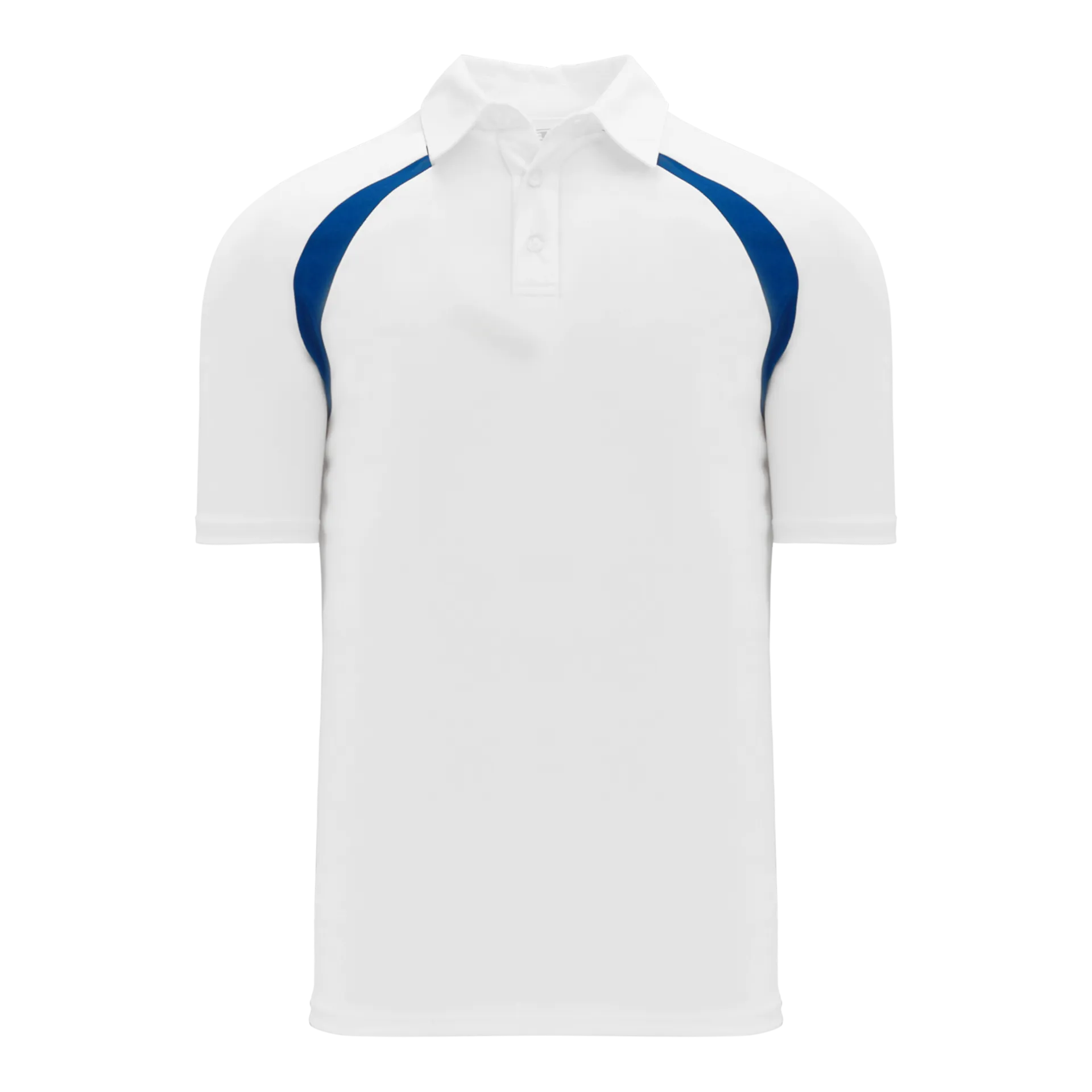 Athletic Knit (AK) A1820A-207 Adult White/Royal Blue Short Sleeve Polo Shirt