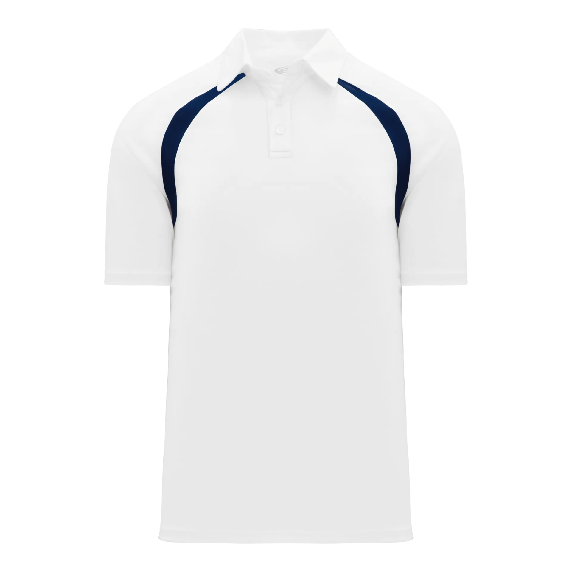 Athletic Knit (AK) A1820A-217 Adult White/Navy Short Sleeve Polo Shirt