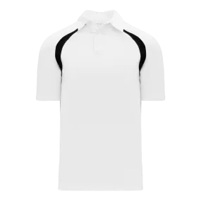Athletic Knit (AK) A1820A-222 Adult White/Black Short Sleeve Polo Shirt