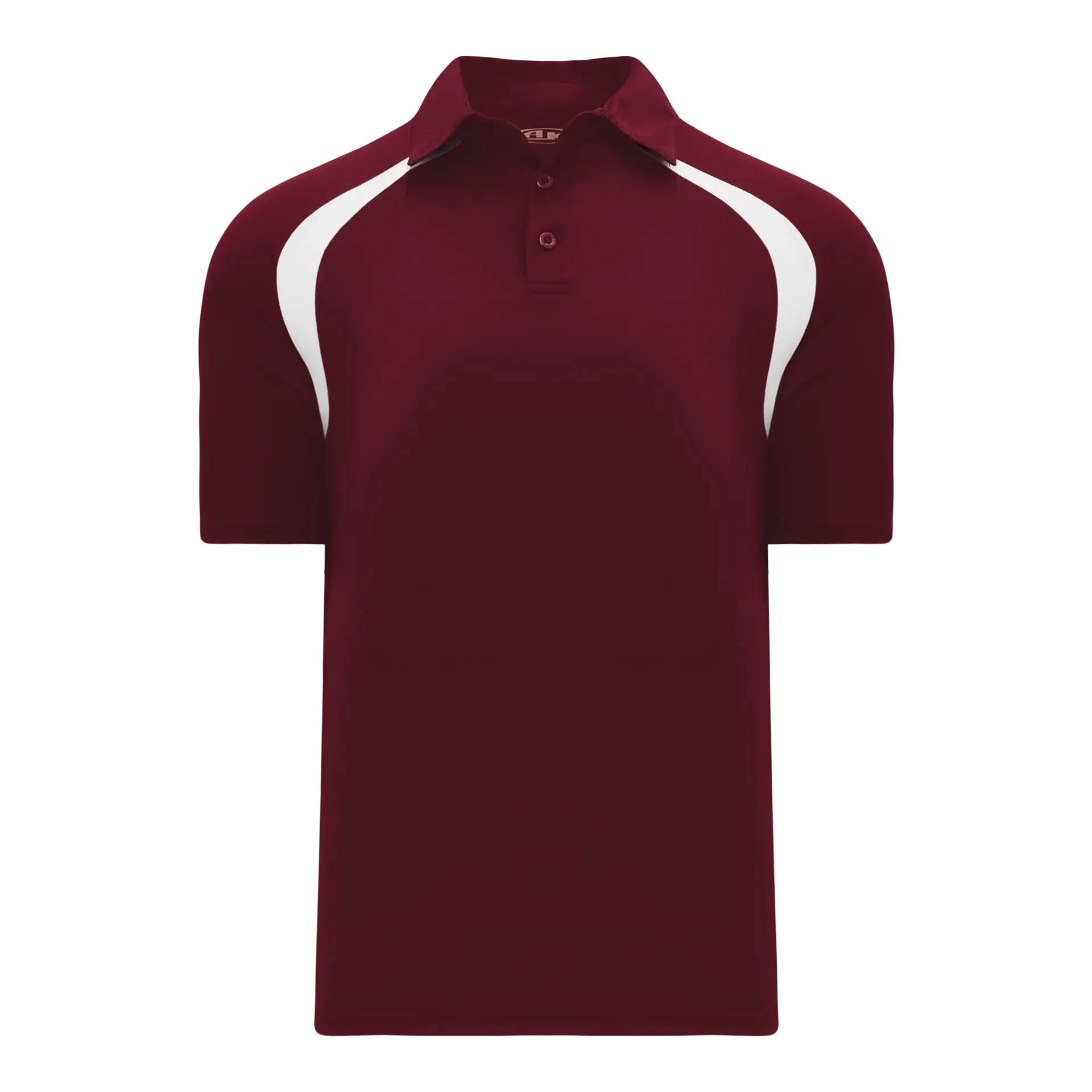 Athletic Knit (AK) A1820A-233 Adult Maroon/White Short Sleeve Polo Shirt