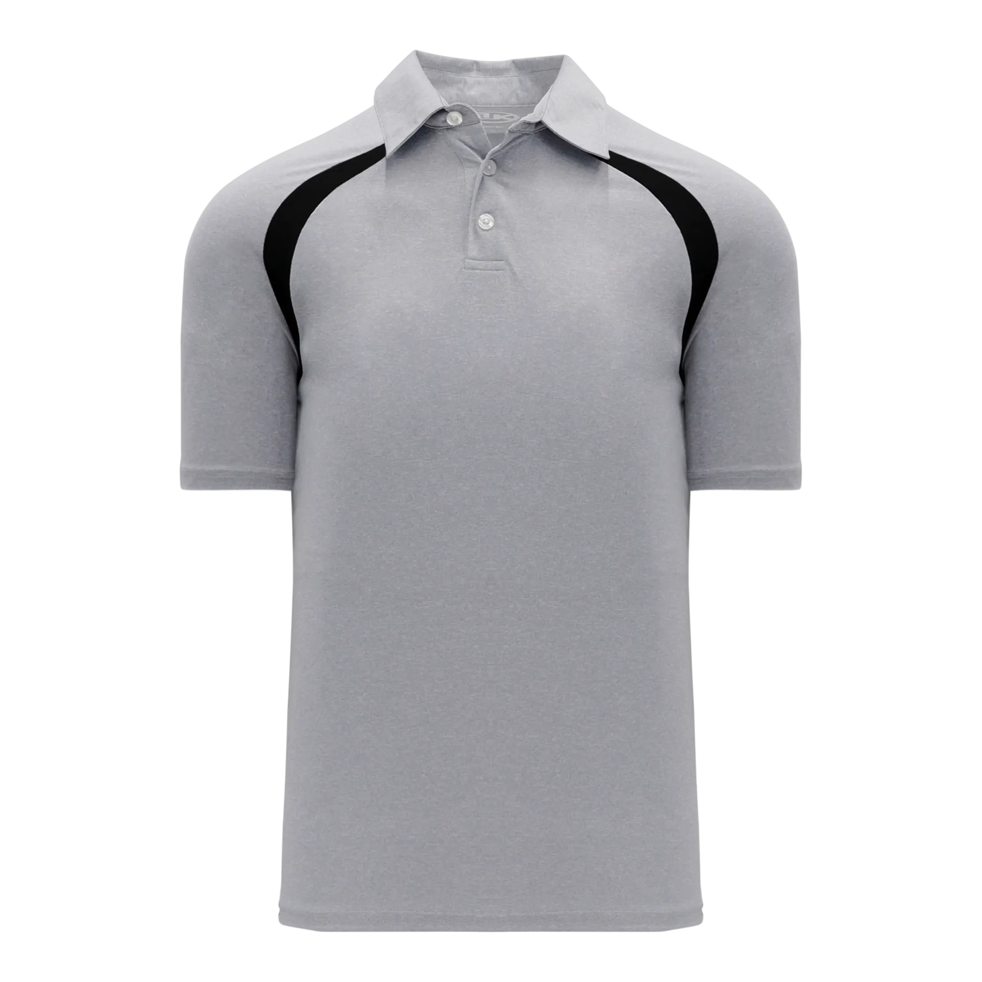 Athletic Knit (AK) A1820A-920 Adult Heather Grey/Black Short Sleeve Polo Shirt