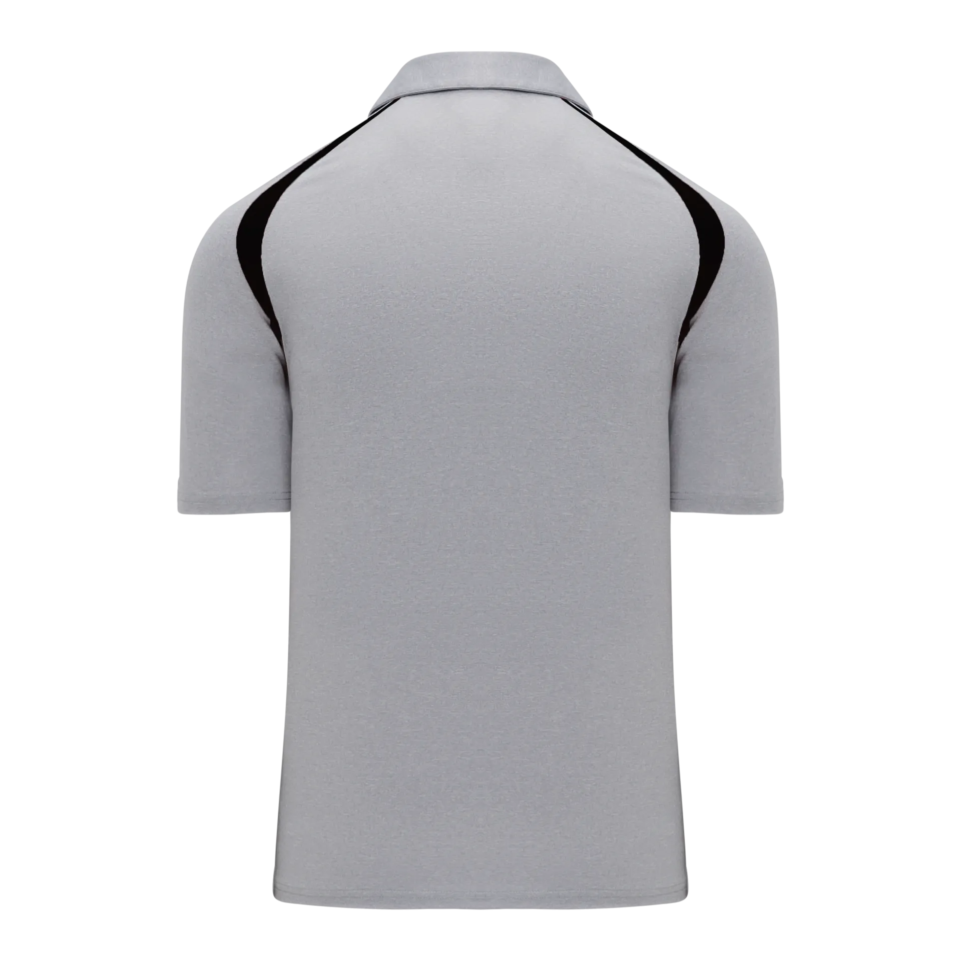 Athletic Knit (AK) A1820A-920 Adult Heather Grey/Black Short Sleeve Polo Shirt