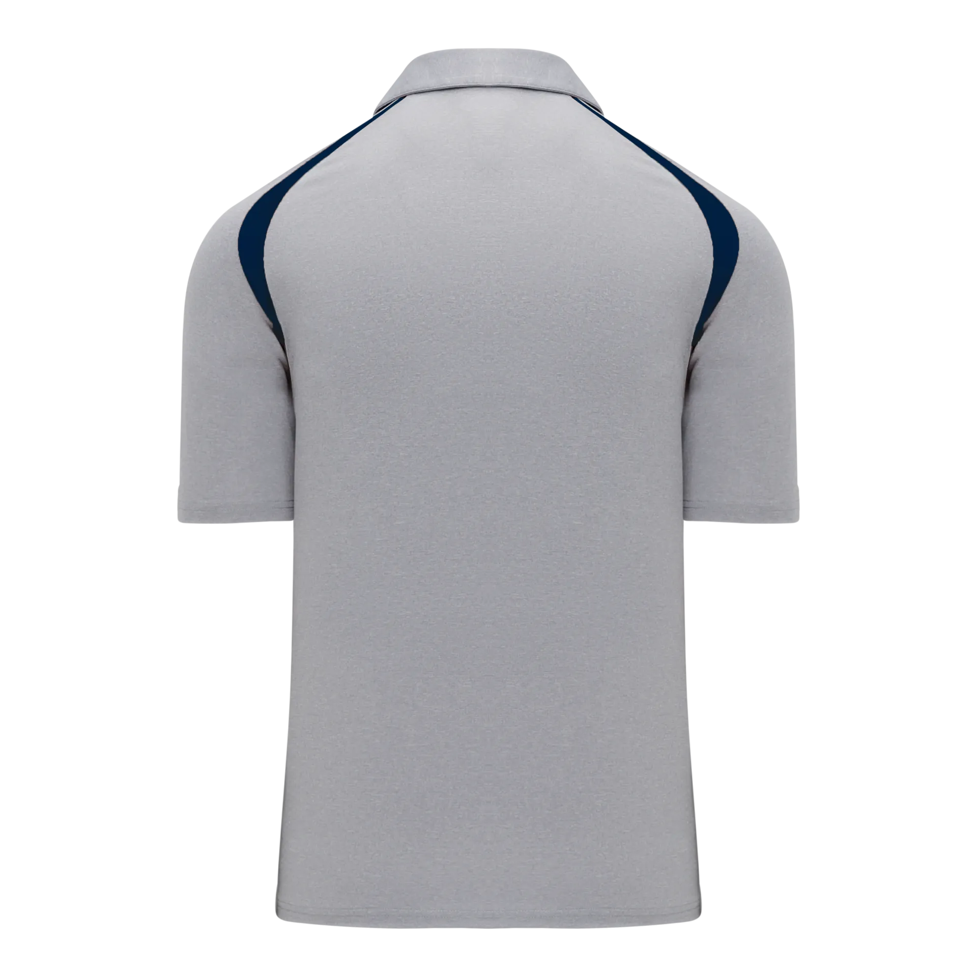 Athletic Knit (AK) A1820A-921 Adult Heather Grey/Navy Short Sleeve Polo Shirt