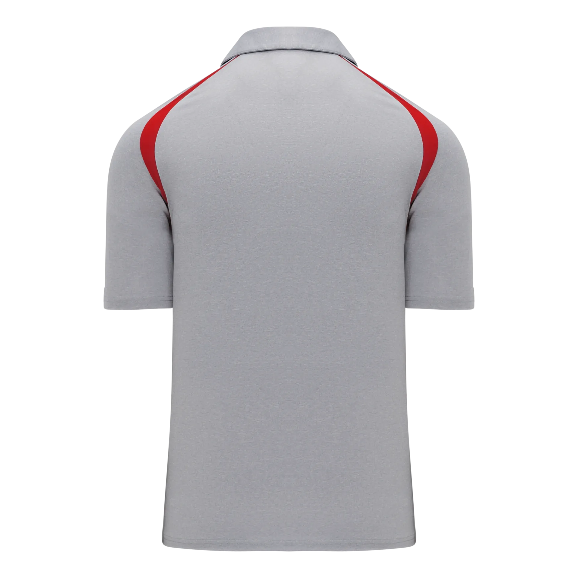 Athletic Knit (AK) A1820A-923 Adult Heather Grey/Red Short Sleeve Polo Shirt