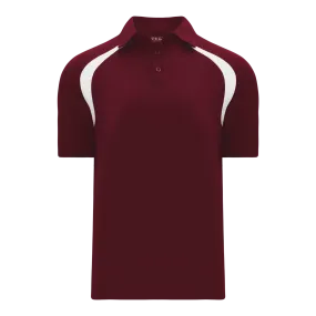Athletic Knit (AK) A1820Y-233 Youth Maroon/White Short Sleeve Polo Shirt