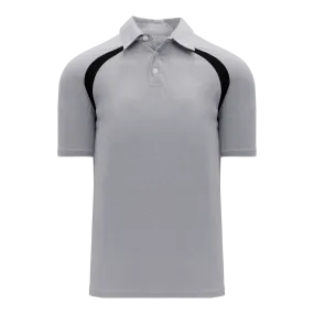 Athletic Knit (AK) A1820Y-920 Youth Heather Grey/Black Short Sleeve Polo Shirt