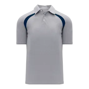 Athletic Knit (AK) A1820Y-921 Youth Heather Grey/Navy Short Sleeve Polo Shirt