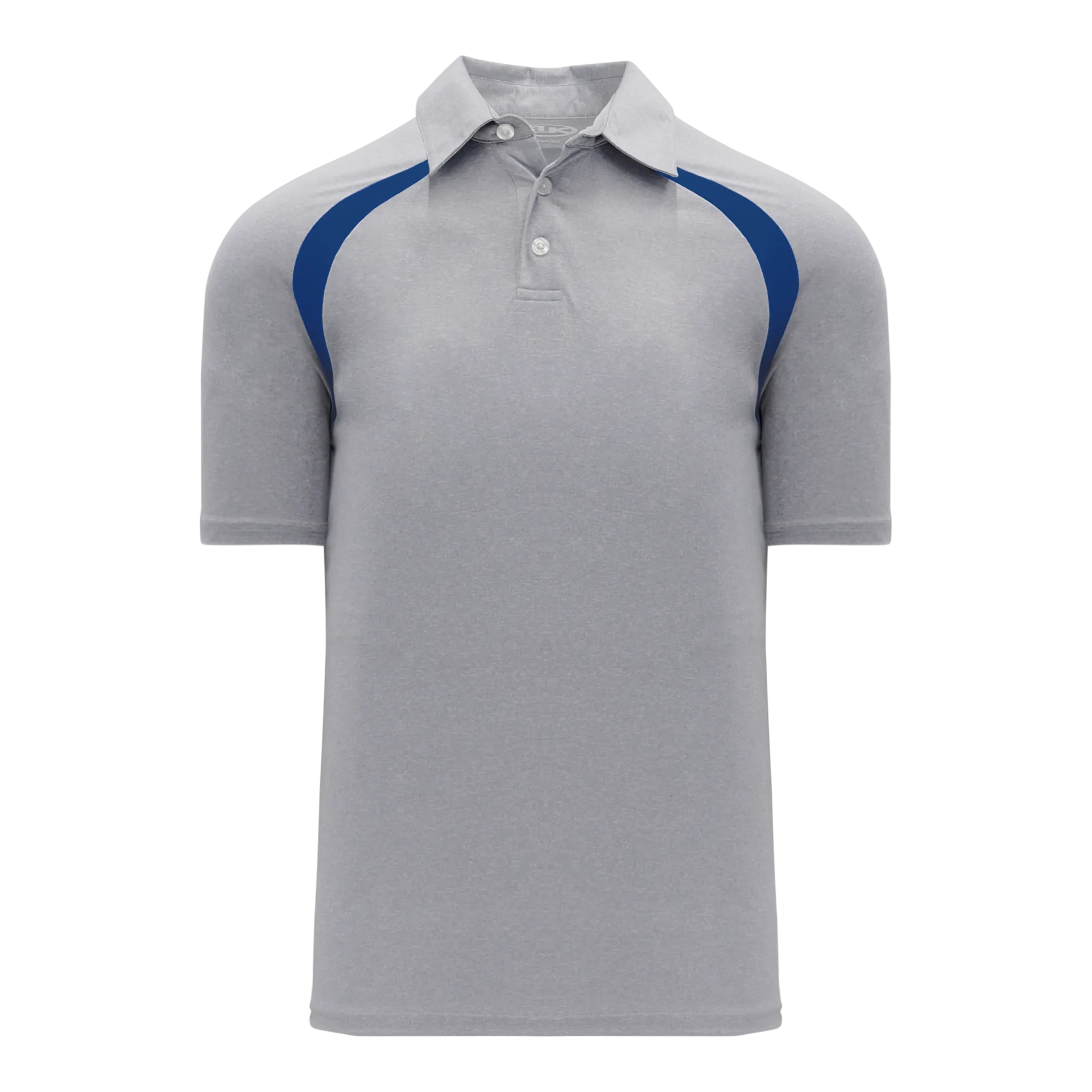 Athletic Knit (AK) A1820Y-922 Youth Heather Grey/Royal Blue Short Sleeve Polo Shirt