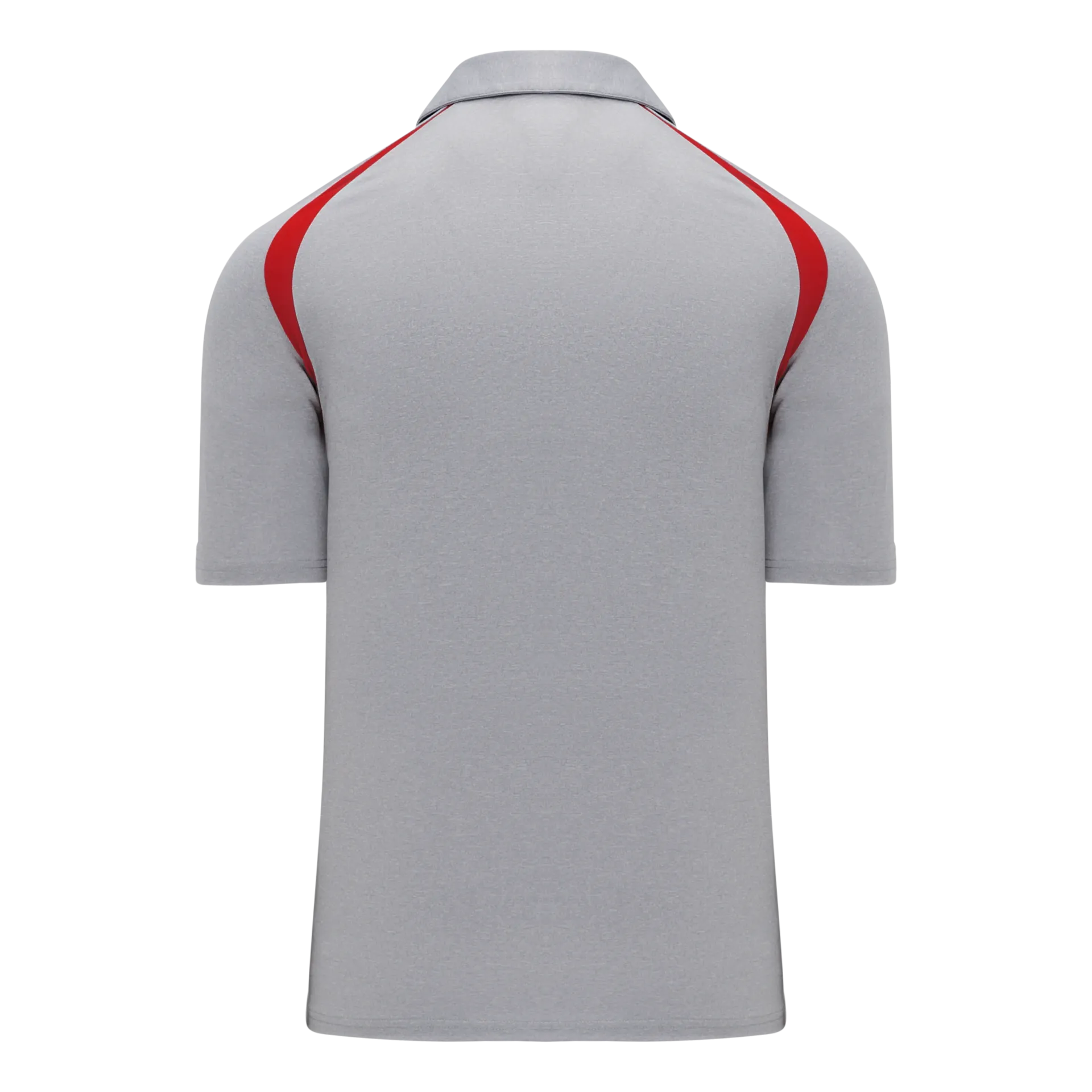 Athletic Knit (AK) A1820Y-923 Youth Heather Grey/Red Short Sleeve Polo Shirt