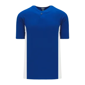 Athletic Knit (AK) BA1343A-206 Adult Royal Blue/White One-Button Baseball Jersey