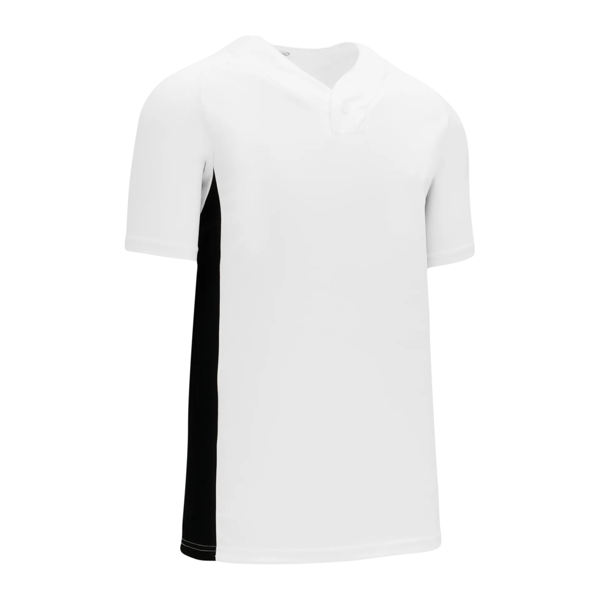 Athletic Knit (AK) BA1343A-222 Adult White/Black One-Button Baseball Jersey