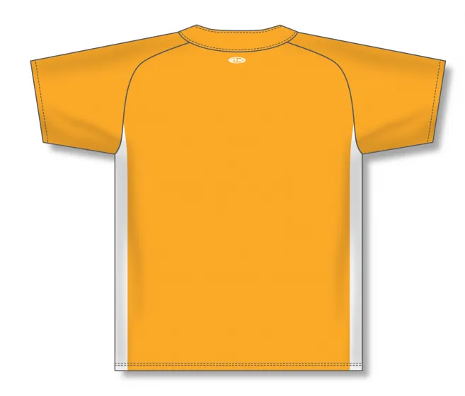Athletic Knit (AK) BA1343A-236 Adult Gold/White One-Button Baseball Jersey