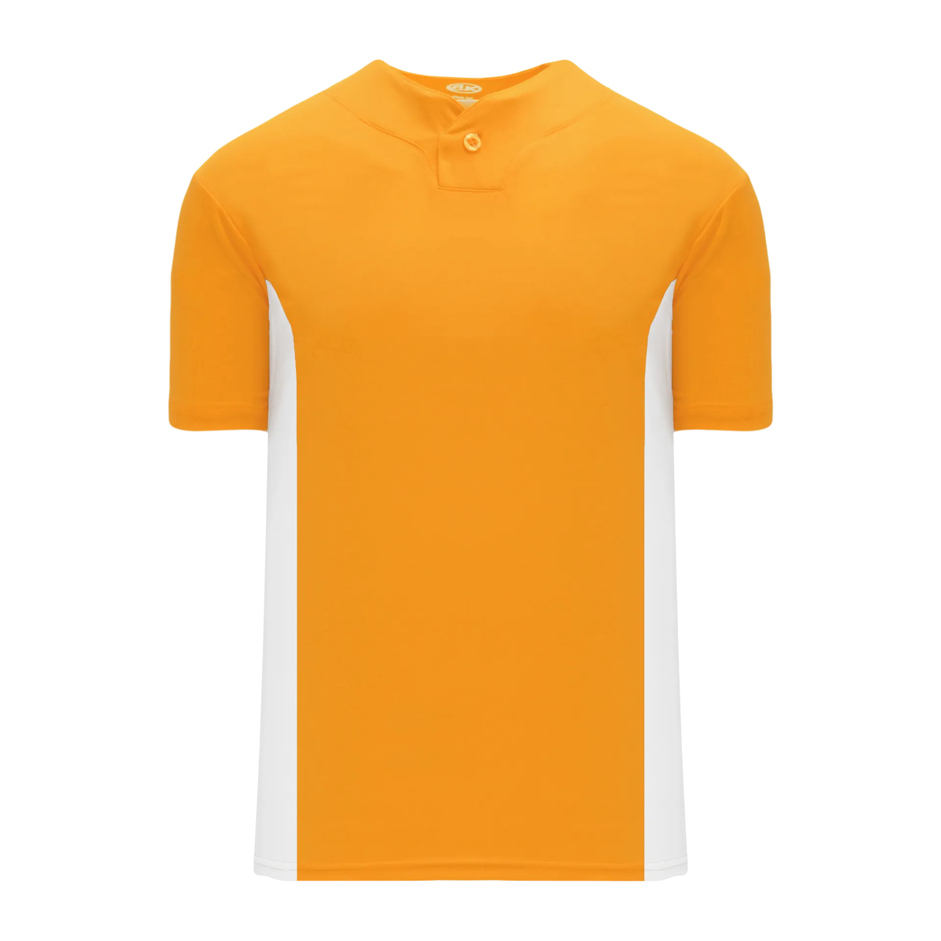 Athletic Knit (AK) BA1343A-236 Adult Gold/White One-Button Baseball Jersey