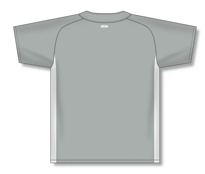 Athletic Knit (AK) BA1343A-245 Adult Grey/White One-Button Baseball Jersey