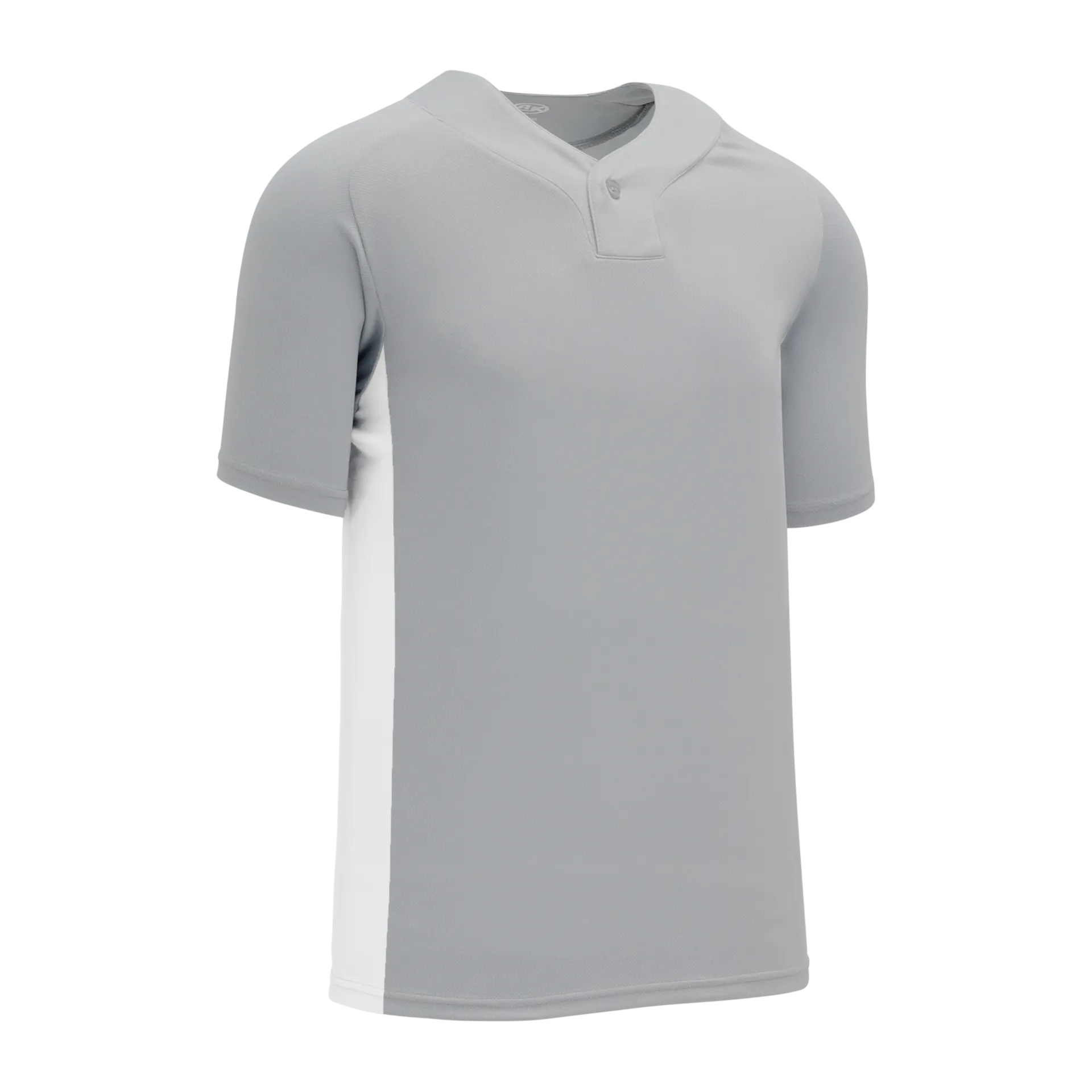 Athletic Knit (AK) BA1343A-245 Adult Grey/White One-Button Baseball Jersey