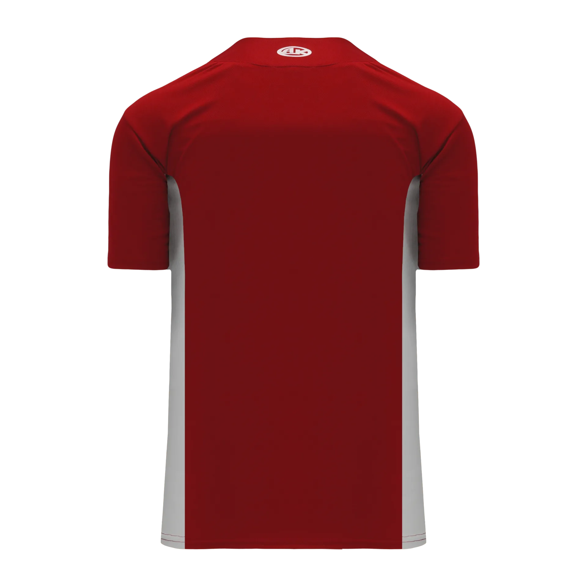 Athletic Knit (AK) BA1343A-246 Adult AV Red/Grey One-Button Baseball Jersey
