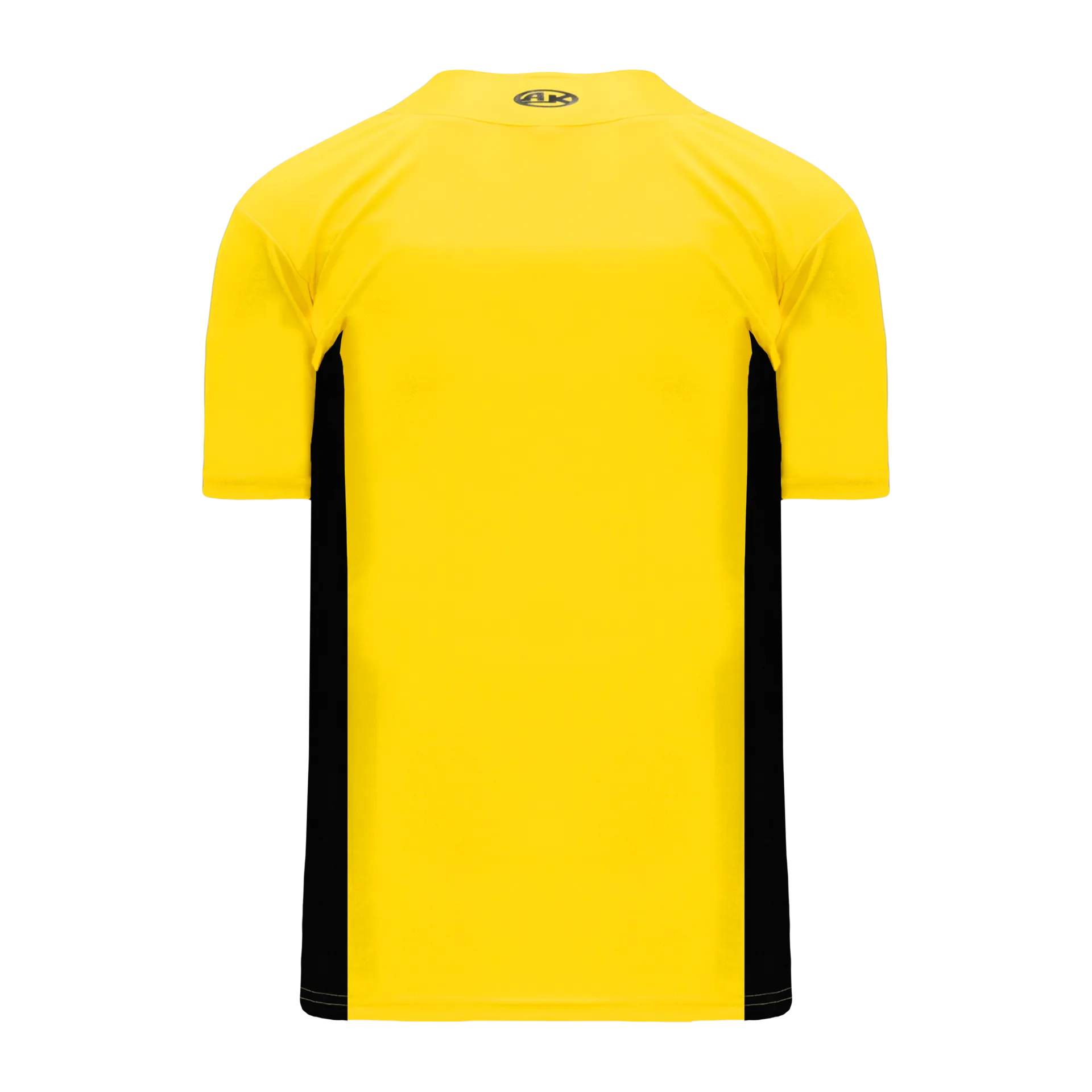 Athletic Knit (AK) BA1343A-254 Adult Maize/Black One-Button Baseball Jersey