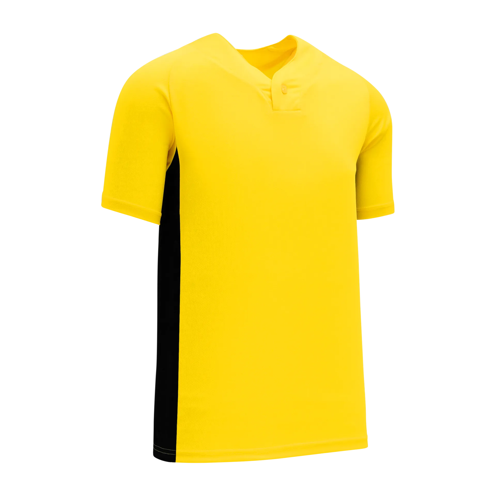 Athletic Knit (AK) BA1343A-254 Adult Maize/Black One-Button Baseball Jersey