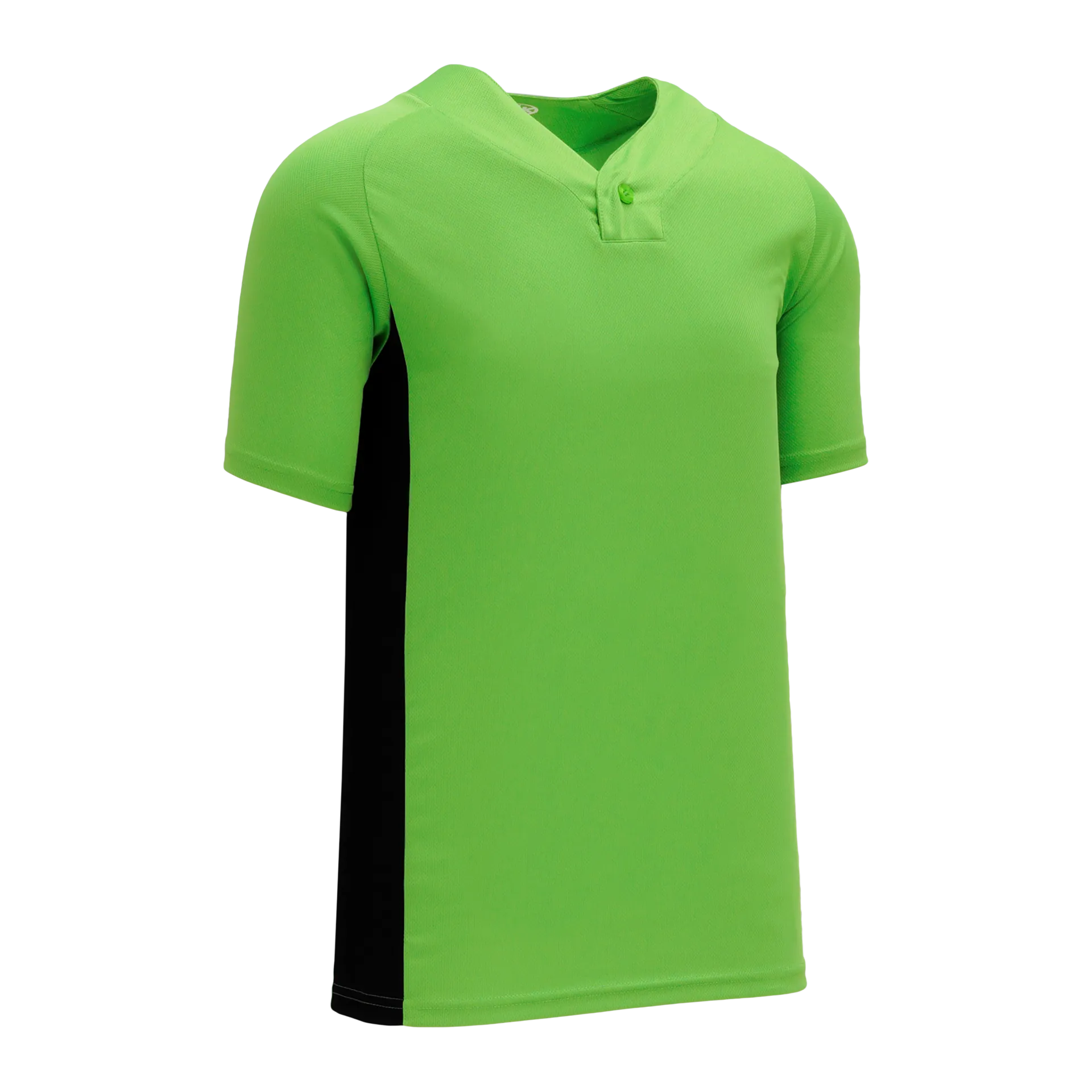 Athletic Knit (AK) BA1343A-269 Adult Lime Green/Black One-Button Baseball Jersey