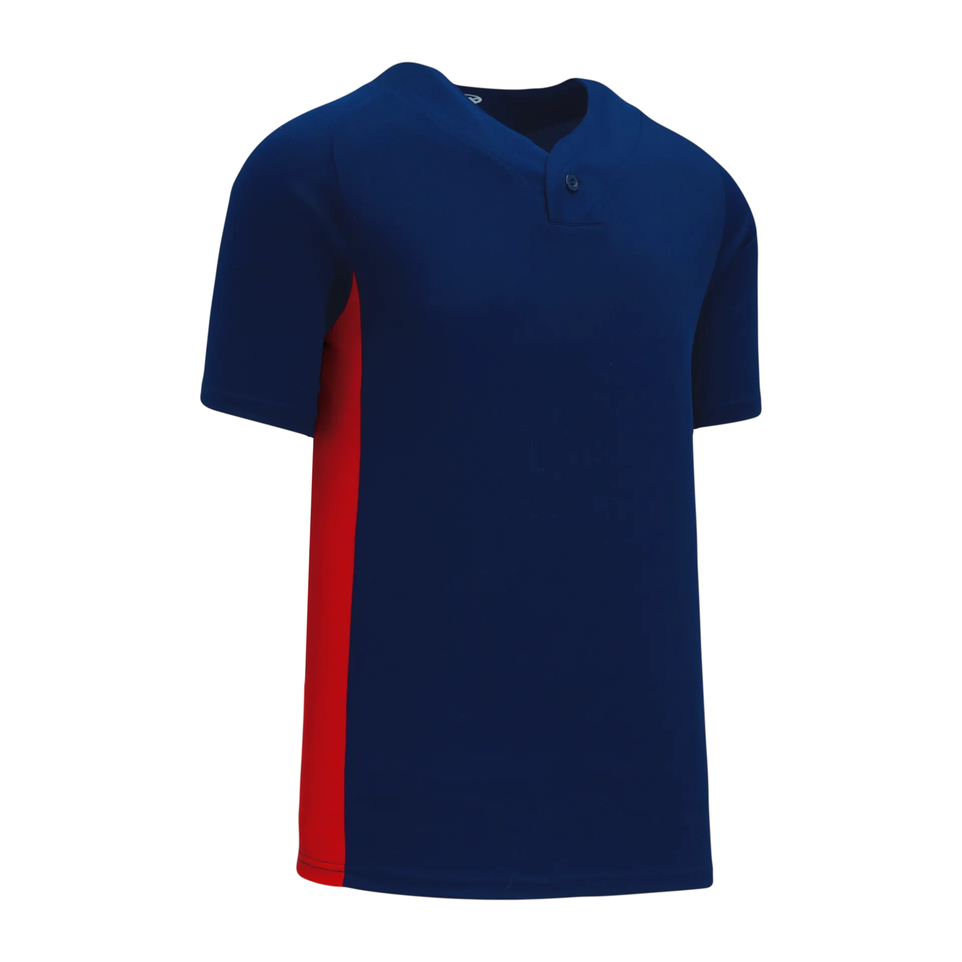 Athletic Knit (AK) BA1343A-285 Adult Navy/Red One-Button Baseball Jersey