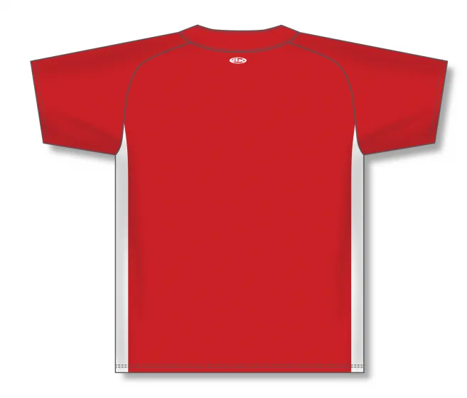 Athletic Knit (AK) BA1343Y-208 Youth Red/White One-Button Baseball Jersey