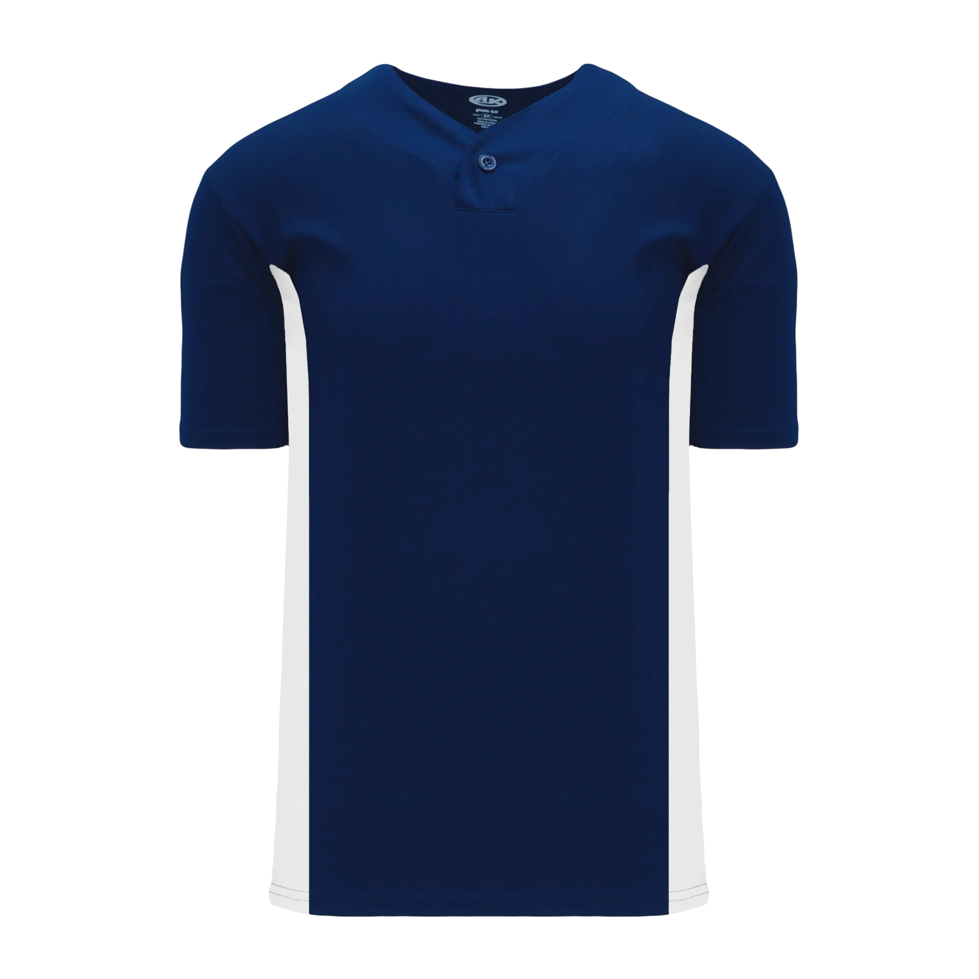 Athletic Knit (AK) BA1343Y-216 Youth Navy/White One-Button Baseball Jersey