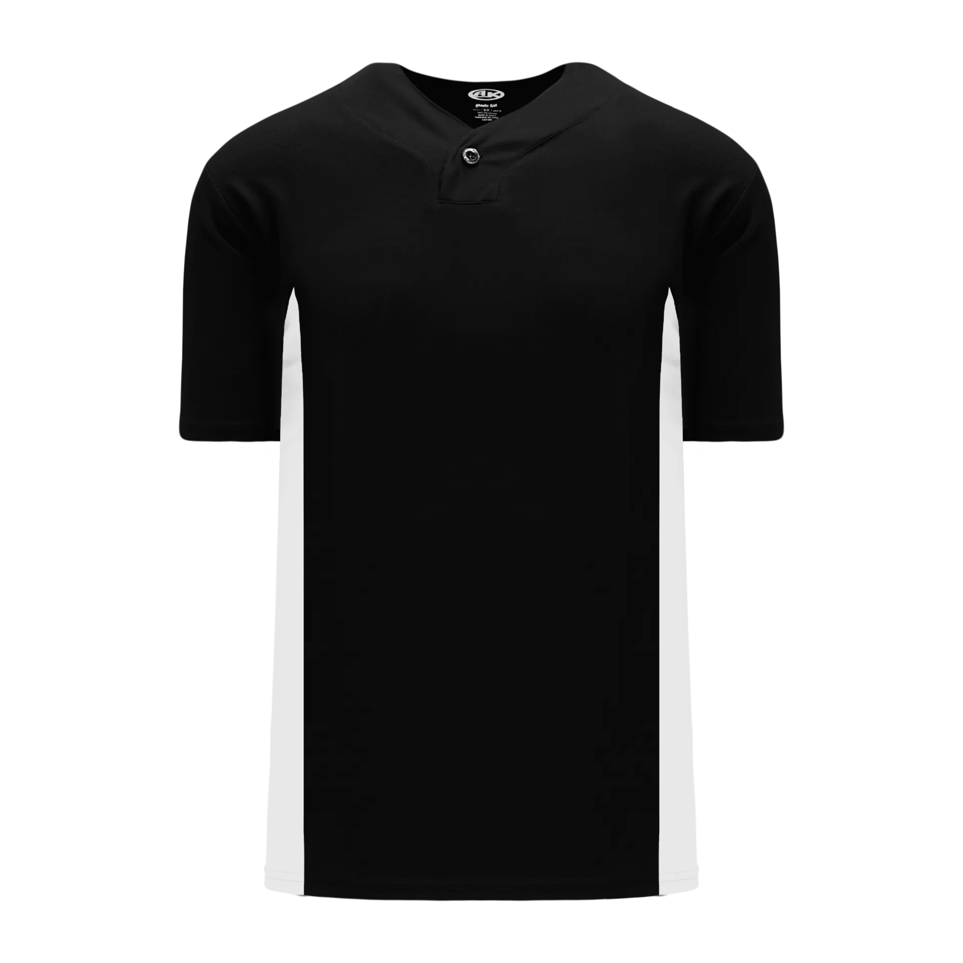 Athletic Knit (AK) BA1343Y-221 Youth Black/White One-Button Baseball Jersey