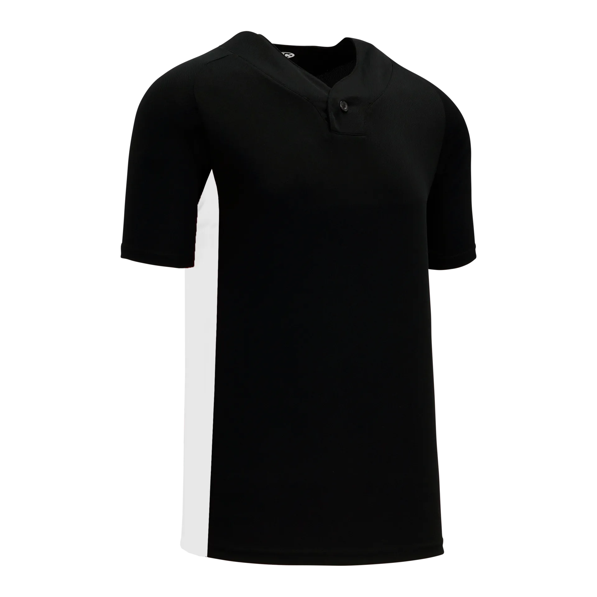 Athletic Knit (AK) BA1343Y-221 Youth Black/White One-Button Baseball Jersey