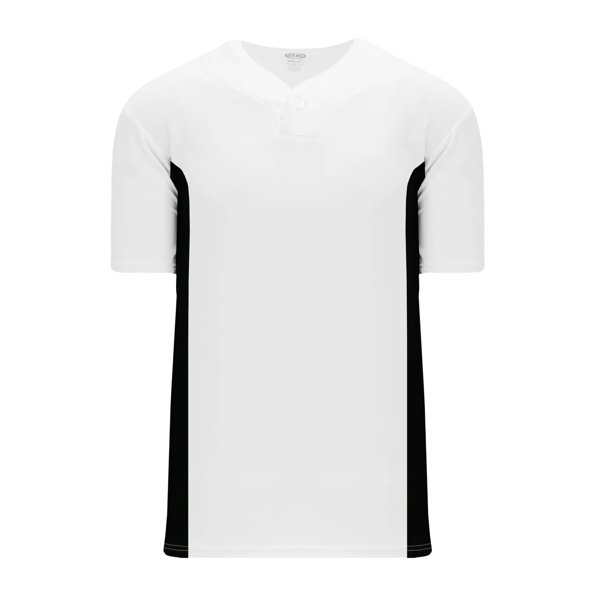 Athletic Knit (AK) BA1343Y-222 Youth White/Black One-Button Baseball Jersey
