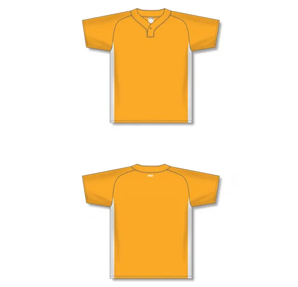 Athletic Knit (AK) BA1343Y-236 Youth Gold/White One-Button Baseball Jersey