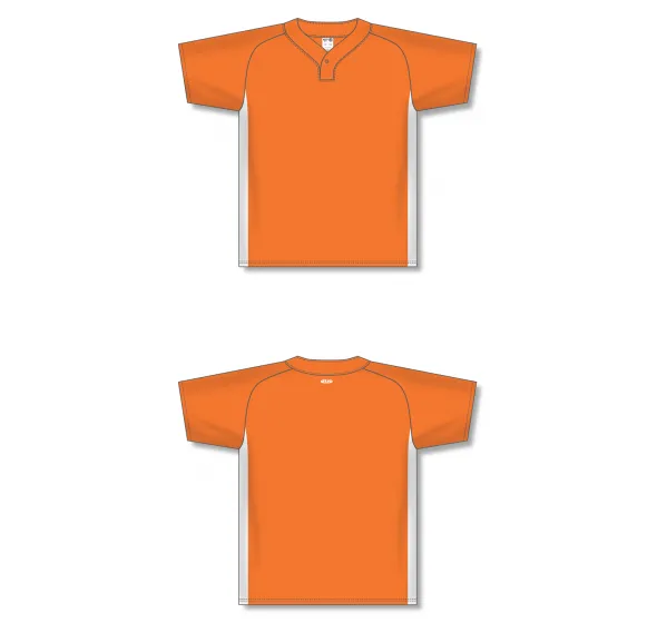 Athletic Knit (AK) BA1343Y-238 Youth Orange/White One-Button Baseball Jersey