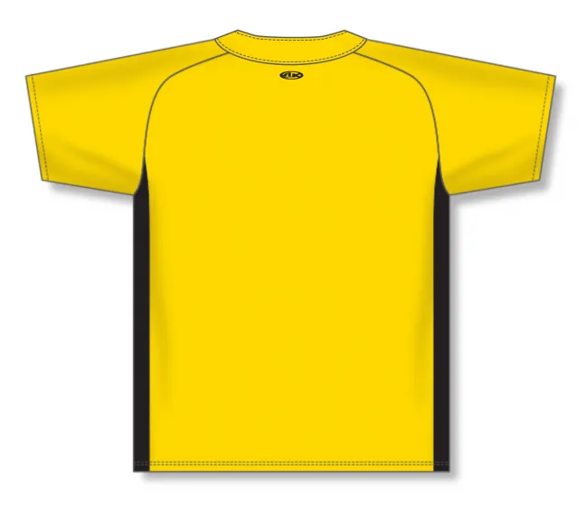 Athletic Knit (AK) BA1343Y-254 Youth Maize/Black One-Button Baseball Jersey