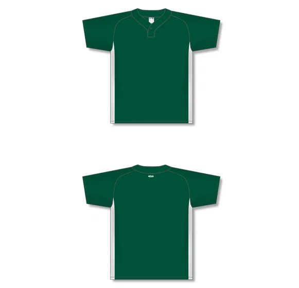 Athletic Knit (AK) BA1343Y-260 Youth Dark Green/White One-Button Baseball Jersey
