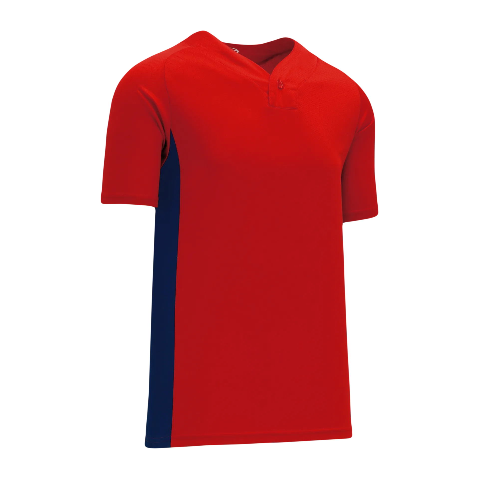 Athletic Knit (AK) BA1343Y-268 Youth Red/Navy One-Button Baseball Jersey