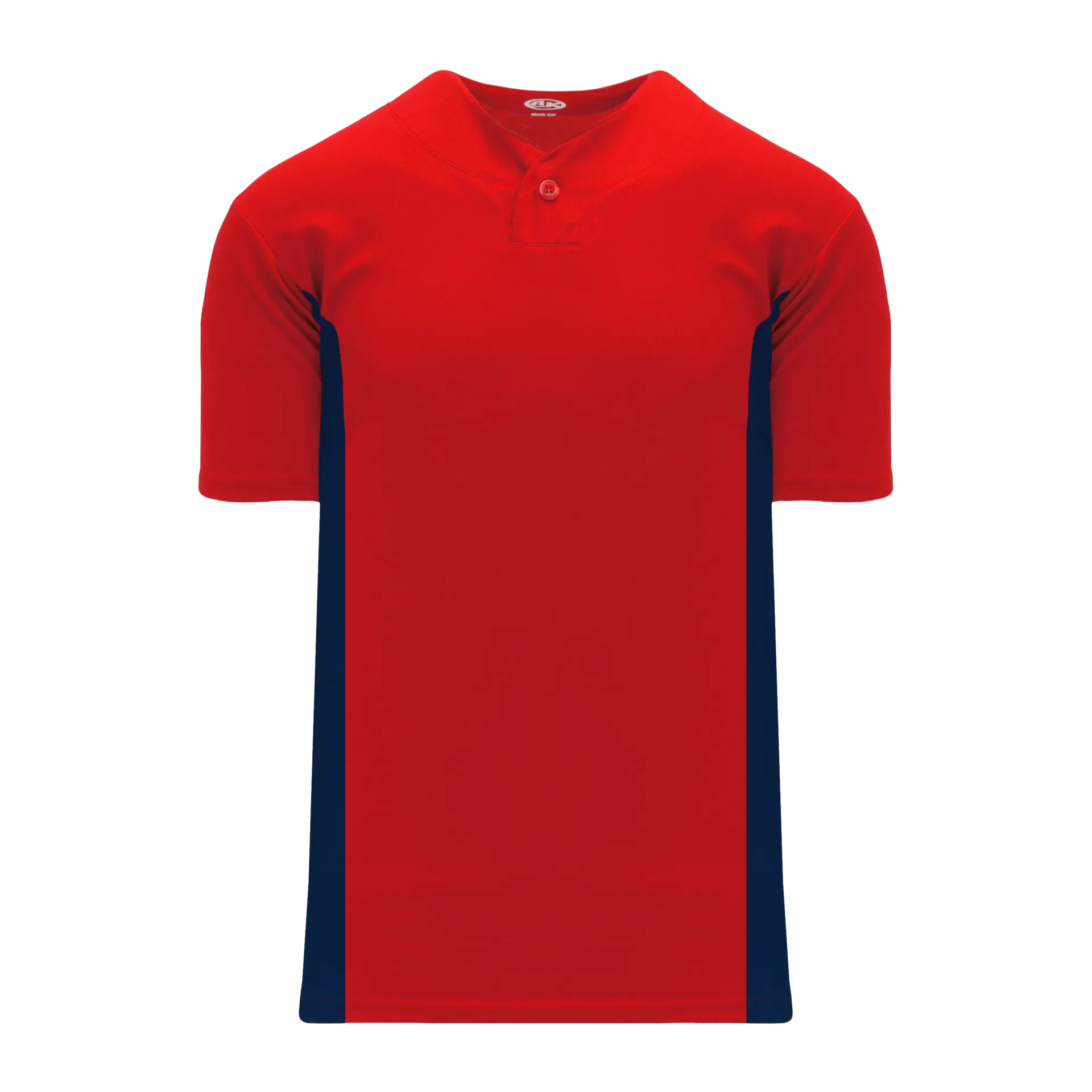 Athletic Knit (AK) BA1343Y-268 Youth Red/Navy One-Button Baseball Jersey