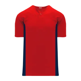 Athletic Knit (AK) BA1343Y-268 Youth Red/Navy One-Button Baseball Jersey