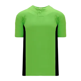 Athletic Knit (AK) BA1343Y-269 Youth Lime Green/Black One-Button Baseball Jersey