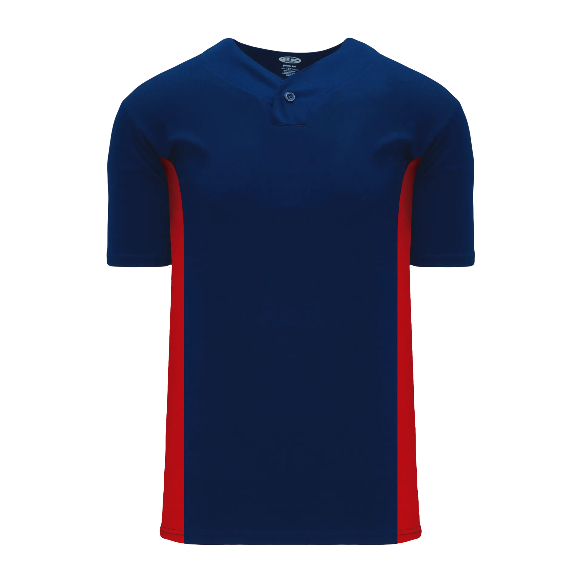 Athletic Knit (AK) BA1343Y-285 Youth Navy/Red One-Button Baseball Jersey