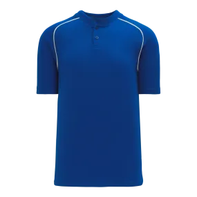 Athletic Knit (AK) BA1344A-206 Adult Royal Blue/White Two-Button Baseball Jersey