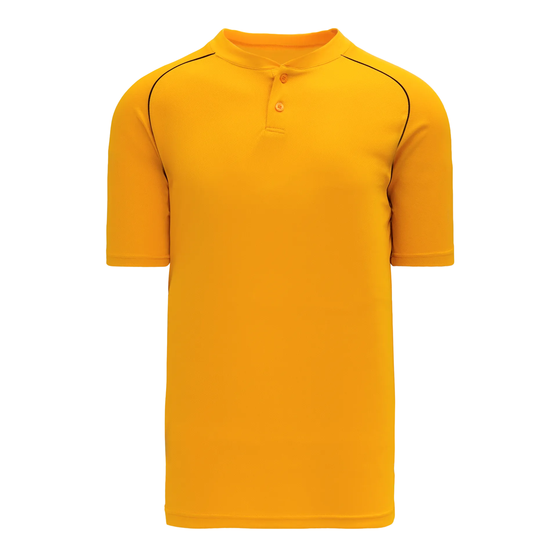 Athletic Knit (AK) BA1344A-213 Adult Gold/Black Two-Button Baseball Jersey